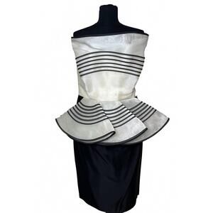 NEW ISABEL SANCHIS women's peplum short dress in white